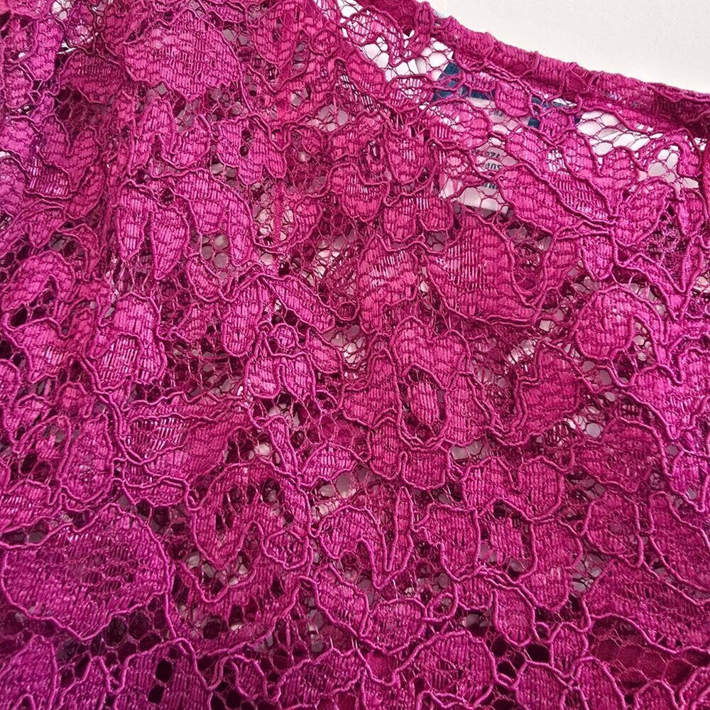 Boutique By JCP Pink Lace Shift Dress Flutter Sleeve Spanish Rose - Picture 9 of 9